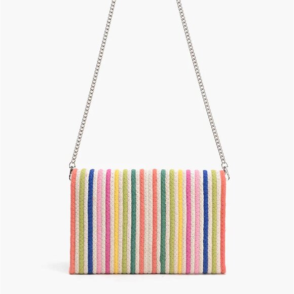 America & Beyond Recycled Cotton Stripe Clutch-Natural Multi - Picture 2 of 10